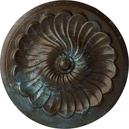 Ekena Millwork CM12FLBBS Ceiling Medallion, Bronze Blue Patina