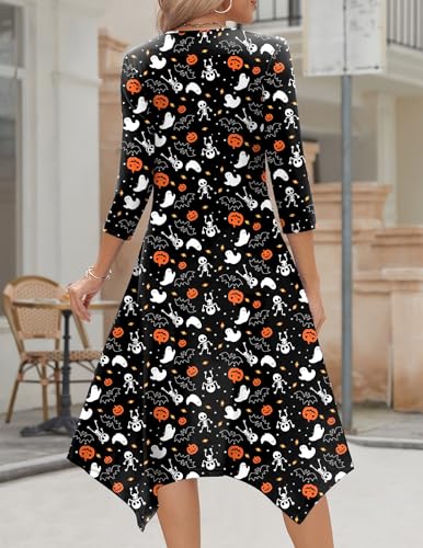 Image of Zeagoo Midi Dresses Women 2026 Dress 3 /4 Sleeve Casual Dresses with Pockets A Line Summer Beach Sundress