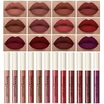 12 Colors Matte Liquid Lipstick Set Velvety Lip Gloss Lip Kit Waterproof Long Lasting Wear Nude Lip Gloss Beauty Cosmetics Gift Box Set (Color, SetA) – Bild 2