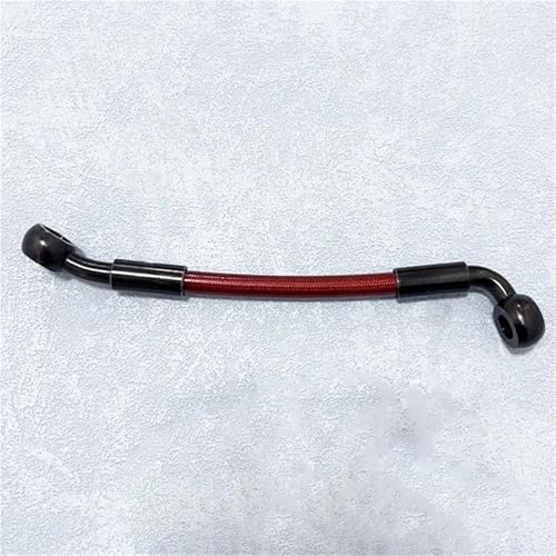 Flexible de frein rouge moto 220cm avec raccord banjo coudé M10