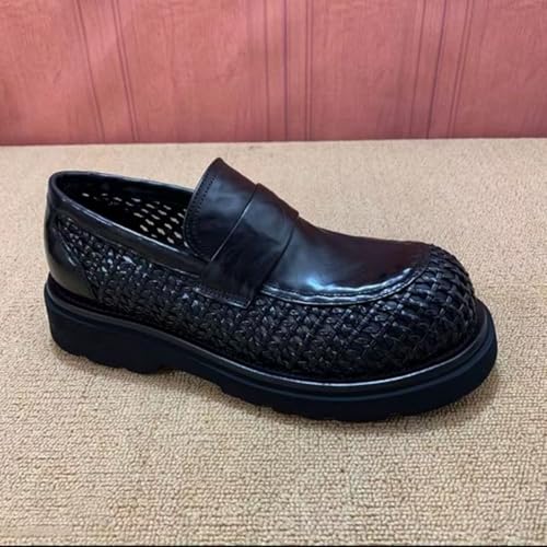 Men's Chunky - Sole Woven Loafers, Trendy Casual Footwear - Perfect for Street Styles, Casual Gatherings & Daily Commutes2