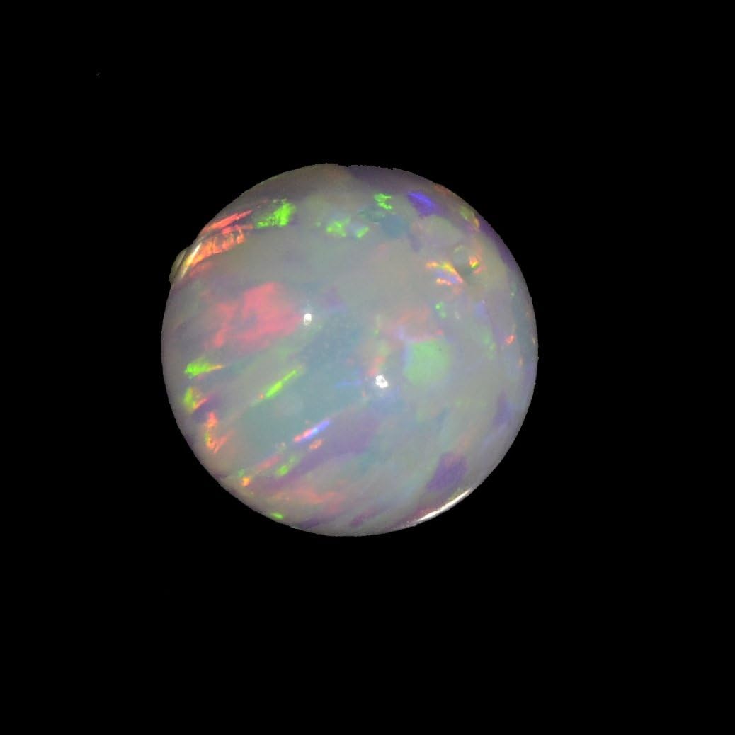 8mm Fiery White Created Opal Bead Round Fully Drilled for Fine Jewelry Making Synthetic Opal for Necklaces Bracelets Earrings Adult Craft Supply Not for Children SKU Gem02720