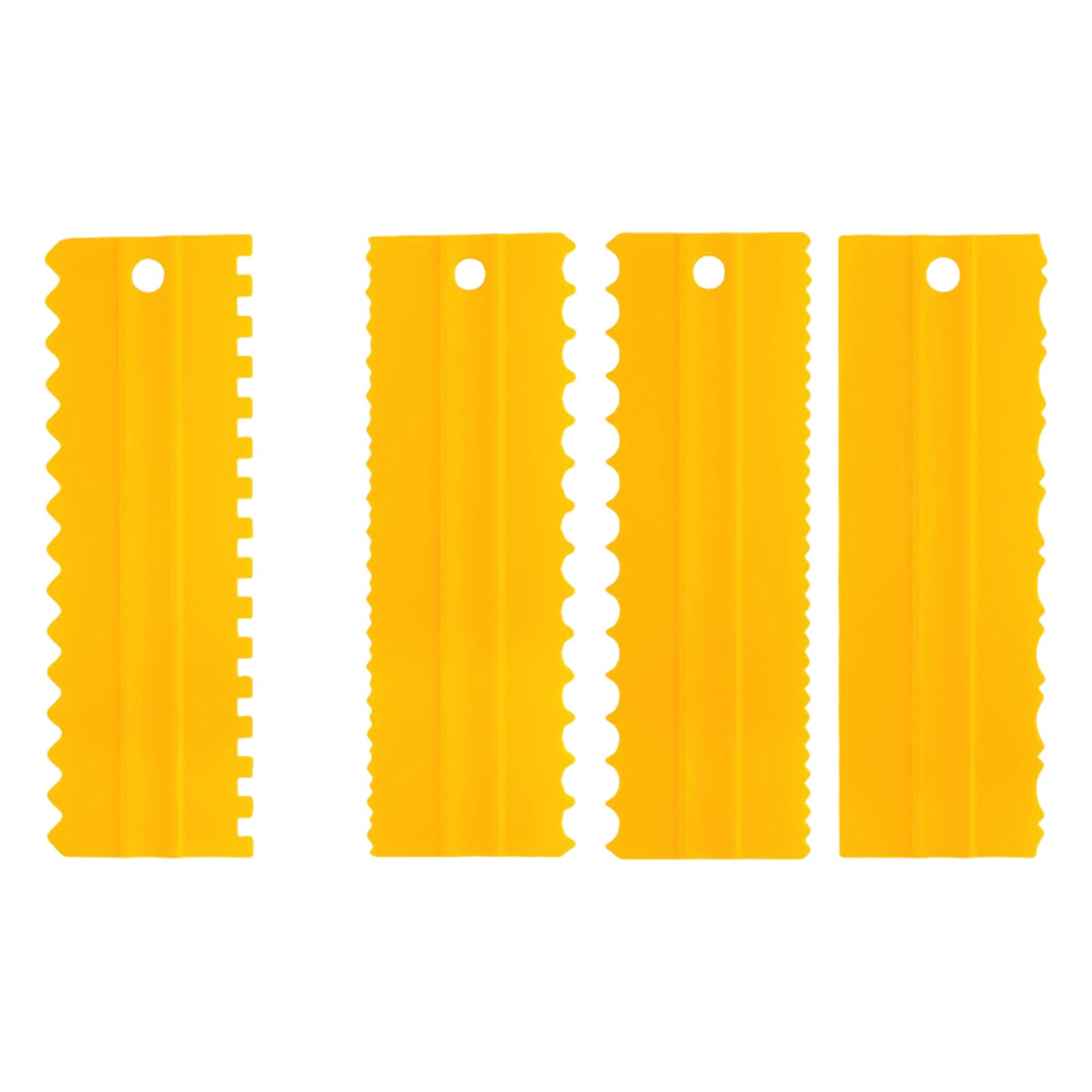 Jazuaiao Of 4 Professional Cake Scrapers with Double Sided Comb for Efficient Cream Smoothing and Baking Use Comb