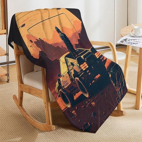 Couverture polaire en flanelle voiture de sport 180x200 pour drap de lit et sofa