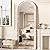 Antok Floor Mirror, 66"×24" Wood Arched Full Length Mirror Wooden Arched Mirror with Stand, Large Arched Wall Mirror, Oversized Arched Mirror Full Length, Wall Mounted Mirror Full Length, White