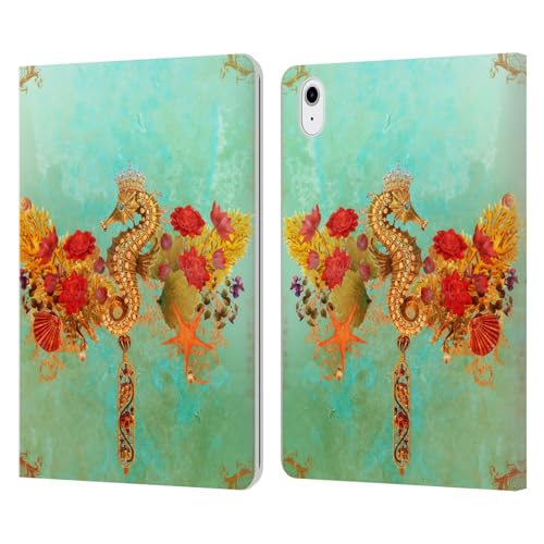 Étui portefeuille en cuir iPad Air 11 design hippocampe
