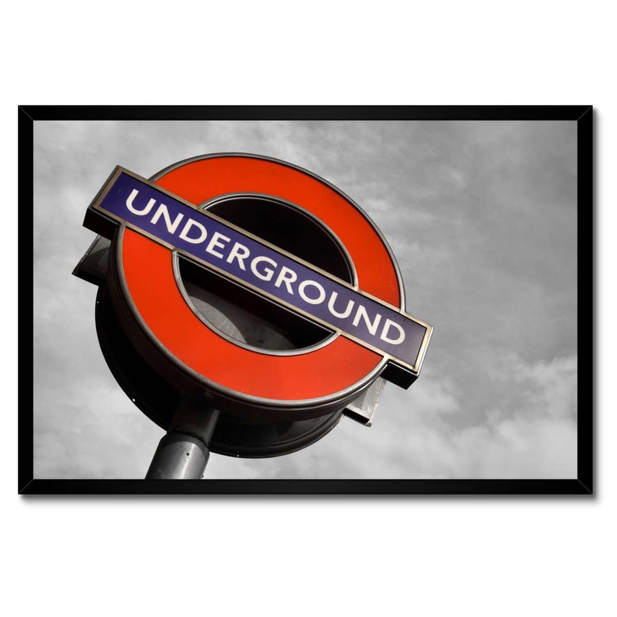 Poster in cornice bianca Wall Art Decor 60x40cm Inghilterra Londra Underground No. H1137M_RAPL1E