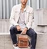 Sacoche Homme Sacs à Bandoulière Vintage Sacoche Bandoulière Cuir Petite Shoulder Bag Crossbody Business Cartable Besace Pochette Sacs à main pour Voyage, Randonnée et Travailler (Marron clair) #1