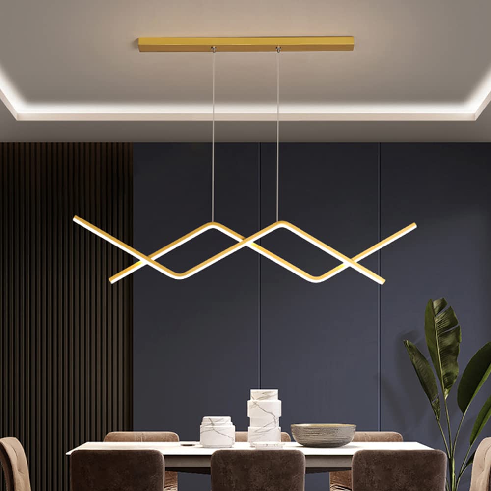 HXYSXHJUO 26W LED Linear Pendant Lamp Dimmable Chandelier 3000K/4000K/6000K Metal Ceiling Lighting Adjustable Hanging Light Fixture For Office Workbench Area