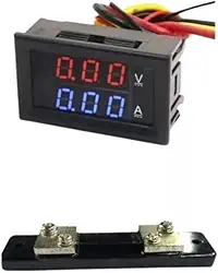 VOLTIMETRO E AMPERIMETRO + SHUNT DC 0-100V 0-50A