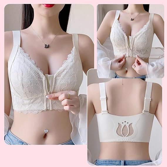 Sanrah Zipper Bra,Ziplacy - Ultra Soft Front Zip Wireless Lifting Bra,Ziplacy Zipper Bras3