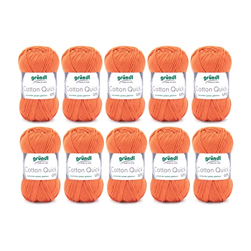 Gründl Wool Cotton Quick Plain, Thin Wool for Crocheting, Knitting Yarn, Crochet Yarn, Shiny and Skin Friendly, 100% Cotton