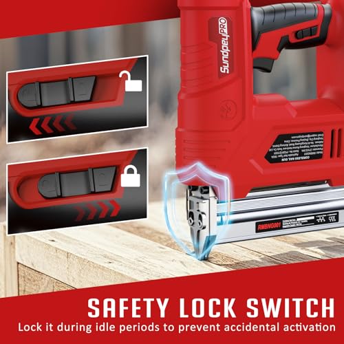 SundpeyPRO 18GA Nail Gun Cordless - Electric Stapler Gun with 600 Nails & 2000 Staples & 2 x 2.0Ah Battery & Charger - 2 in 1 Cordless Brad Nailer for Light-Duty Woodworking 3 SundpeyPRO 18GA Nail Gun Cordless - Electric Stapler Gun with 600 Nails & 2000 Staples & 2 x 2.0Ah Battery & Charger - 2 in 1 Cordless Brad Nailer for Light-Duty Woodworking - Image 3