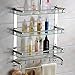 C&JQ Estante de Vidrio para Baño,Estante De Cristal Templado,Estanteria Organizador Baño SUS304 Acero Inoxidable,Montado en la Pared con Barra De Toalla (3 Tier),60cm