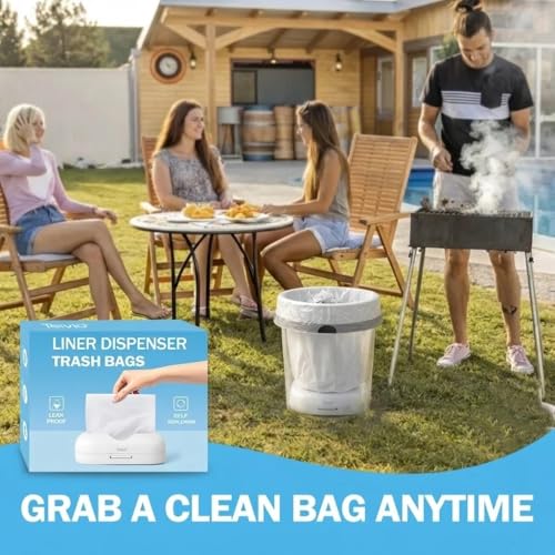 Image of Teivio 4 Gallon Drawstring Trash Bags with Dispenser, 110 Count | Strong Bathroom garbage bags and waste basket liners with in-bin dispenser for cleaner refills