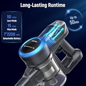 FABULETTA Cordless Vacuum Cleaner, Self-Standing Brushless Stick Vacuum for Home, 15-50Min Running Time, 5-Layer Filtration System, Anti-Tangle Brush, LED Display, Lightweight FABULETTA Cordless Vacuum Cleaner Self Standing Brushless Stick Vacuum for Home 15 50Min Running Time 5 Layer Filtration System Anti Tangle Brush LED Display Lightweight