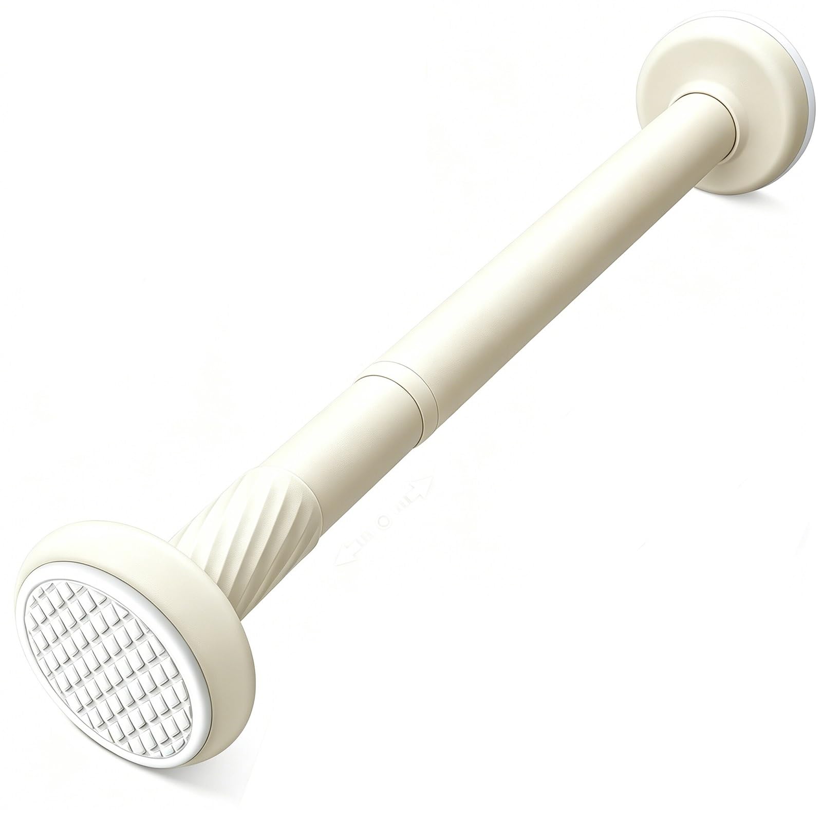 Shower Curtain Rod, Adjustable Tension Curtain Rod, Nonslip, Stainless Steel No Drill for Bathroom Kitchen and Closet(Beige,370-440cm/145-173in)