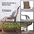 NUU GARDEN 7 Piece Patio Dining Set, 6 Padded Textilene Chairs and 61 Inch Rectangular Table with Umbrella Hole, Outdoor Dining Furniture for Garden and Patio, Brown and Black