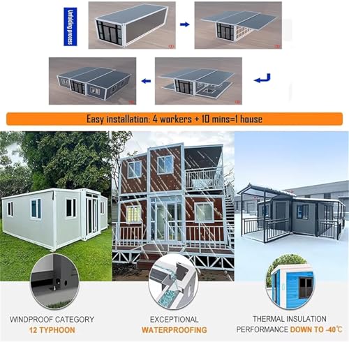 Prefab Tiny Homes for Sale, Foldable Modular Tiny House | Expandable Container House with 2-3 Bedroom, Full Bathroom & Kitchen for Adults | Portable Prefabricated Living Unit - Image 6
