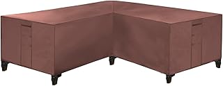 Funda impermeable para muebles de jardín en forma de L 420D, color verde, 192 x 260 x 82 cm, protege el sofá en forma de L al aire libre, bolsa de almacenamiento incluida