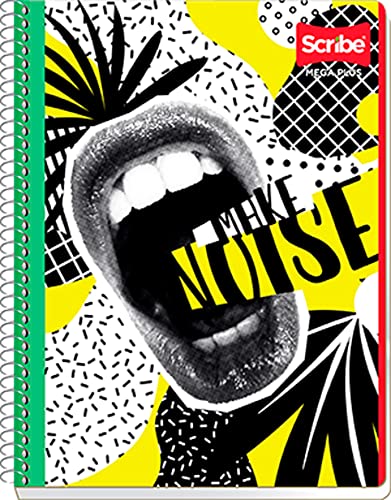 Vitamínicos, Scribe, MEGA PLUS, Cuaderno Profesional Espiral Sencillo de Pasta Semi Rígida, Raya de 200 Hojas (Diseño de Portada Aleatoria)