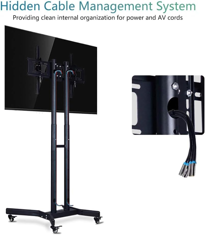Soporte móvil para TV con ruedas ajustable para pantallas planas miniatura 4