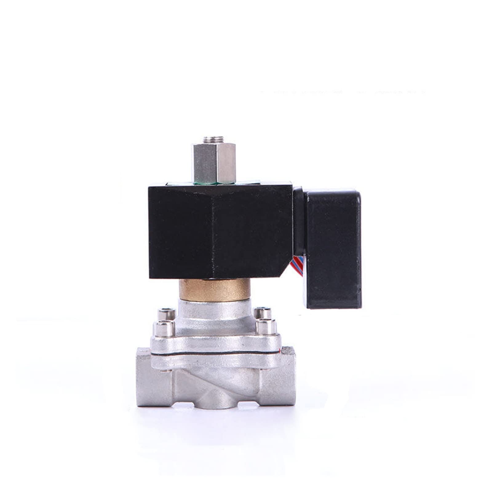Électrovanne inox 3/8 normalement ouverte 12V étanche anti-surchauffe