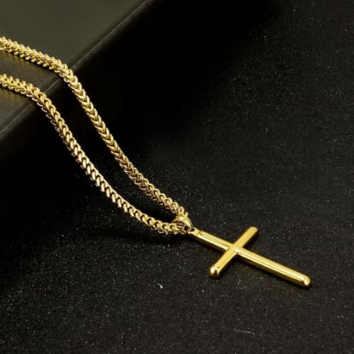 Image of Peora Fancy Cross Pendant with Cuban Chain Fashion Jewellery Gift for Men & Women