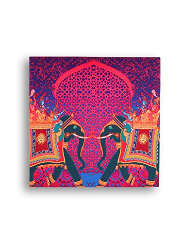 SEJ by Nisha Gupta Wood Framed Wall Art (14 x 14 x 1 inch, Orange, Abstract)