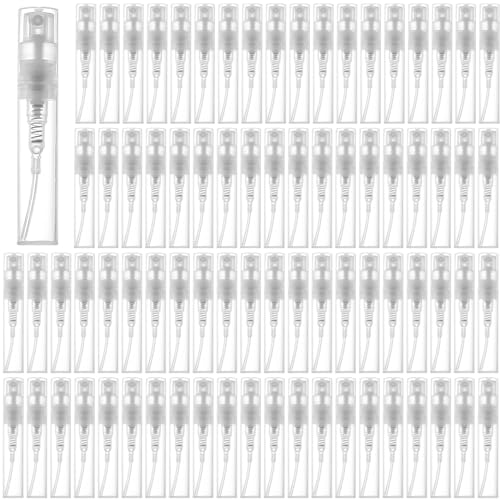 Nizirioo 200 Piezas Portátil Botella De Spray, 3 Ml Mini Atomizador De Perfume, Pulverizador Perfume Recargable Botella De Pulverizadora Transparente Para Aceites Esenciales Loción, Perfume