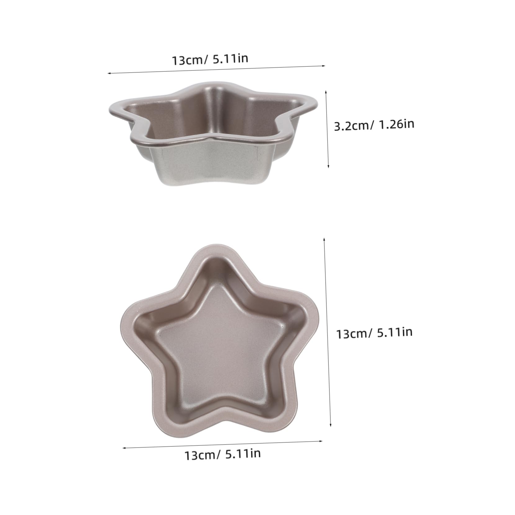 COLLBATH 5 Juegos De Moldes Para Pasteles De Acero Al Carbono Con Revestimiento Antiadherente Y Forma De Estrella Para Repostería Casera (2 Unidades X 5)