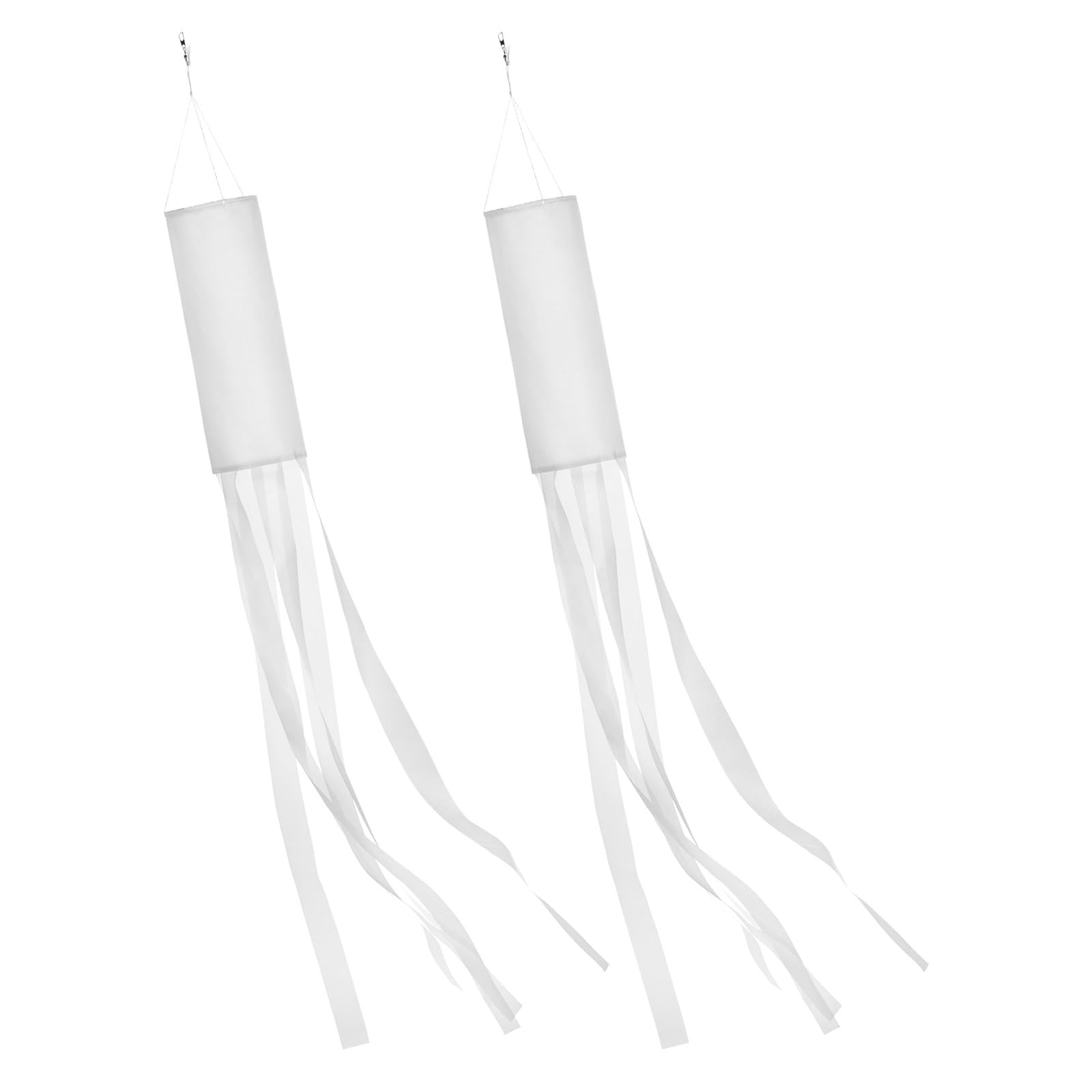 M METERXITY 2-Pack Windsock Flag 59in/150cm, Colorful Wind Socks, White