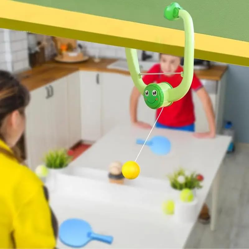 Image of Indoor Hanging Table Tennis Ping Pong Trainer Portable Set with Adjustable Height- Self Training Games- Random Design (Style-02)