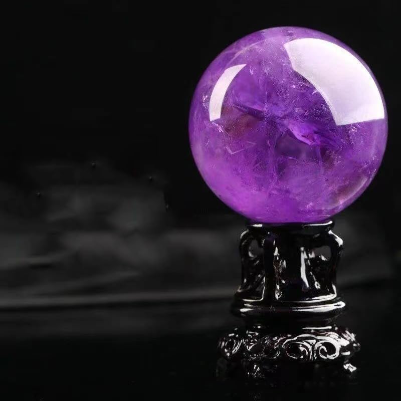 NIBHZ Bola de Amatista Natural,Bolas de en Bruto Natural | Esfera de Piedras Preciosas Naturales de Cuarzo púrpura Hecha a Mano Pulida para la meditación curativa Feng Shui decoración,Púrpura,110mm