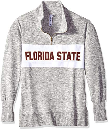 Chicka-d Women's Cozy Fleece Quarter Zip Pullover, Heather Grey, Small