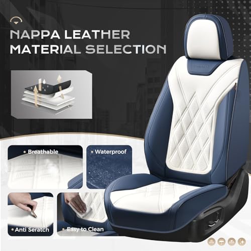 Image of Coverado Car Seat Covers, Front Covers for Cars, Car Seat Cover Front Seats, Car Seat Protector Waterproof, Leather Car Seat Cushion, Universal Interior Covers Seat Protectors for Most Cars