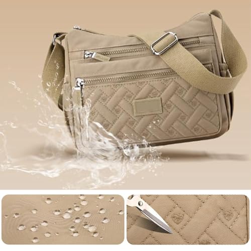 Apparenth Crossbody Bag, Large Capacity Waterproof Nylon Shoulder Messenger Bag with Multi Compartments4