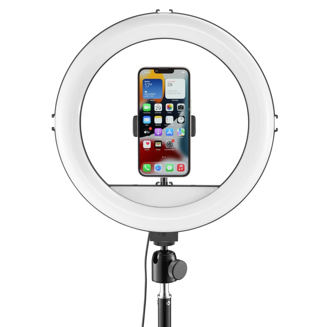 LED-Ringleuchte Spotlight Steady 120 III, Ringlicht-Stativ für Handy, 12"