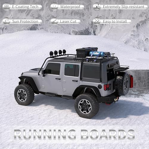 Estribos laterales de acero para Jeep Wrangler JK 4 puertas miniatura 6