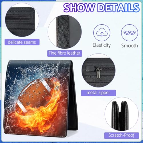 Image of Boys Wallet for Kids, Cool Kids Wallet for Boys Ages 8-10 9-12 11-15, Funny Football Leather Bifold Rfid Blocking, Coin Pocket Id Window for Teen Men Youth Guys Birthday Christmas Gifts