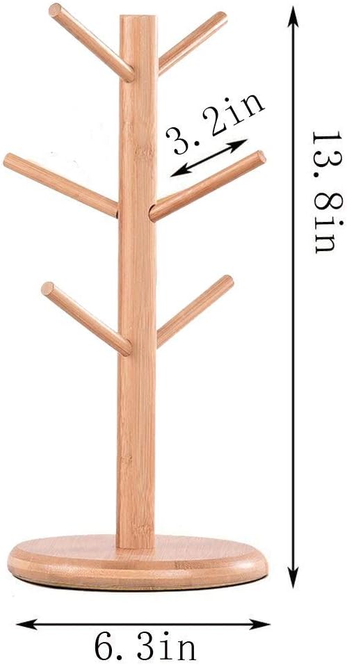 Mug Holder Tree, Coffee Cup Holder, Bboo Mug Tree for Counter, Coffee