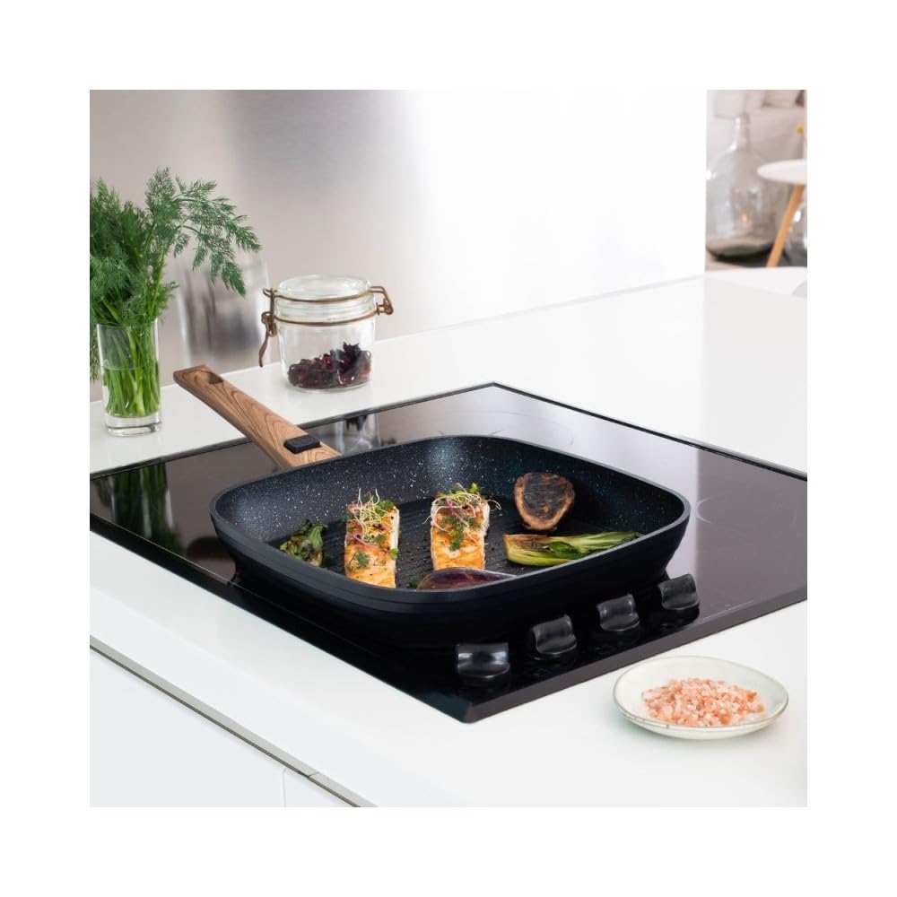 Durandal Poêle grill à steak 28 cm Légende à manche amovible - Poêle à griller antiadhésive