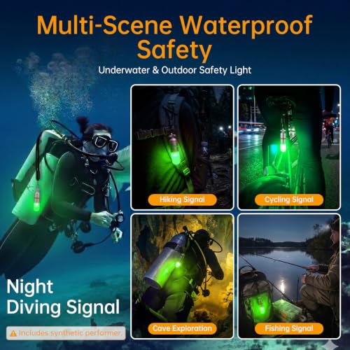 Luz estroboscópica de buceo nocturno mini baliza LED intermitente verde AAA 5