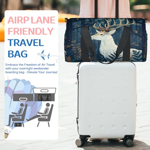 Forest Deer Gym Bag for Women, Duffle Bag for Travel Sport, Lightweight Waterproof Carry on Weekender Dance Yoga Workout Bags3