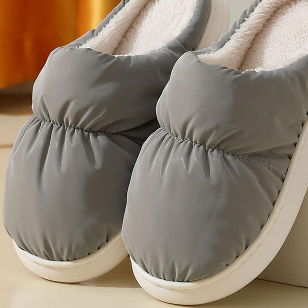 USB Scaldapiedi Elettrico in Ciabatte Riscaldate Riutilizzabili per Casa Scarpe Termiche Morbide e Confortevoli Proteggi Piedi Invernali Caldi Grigio