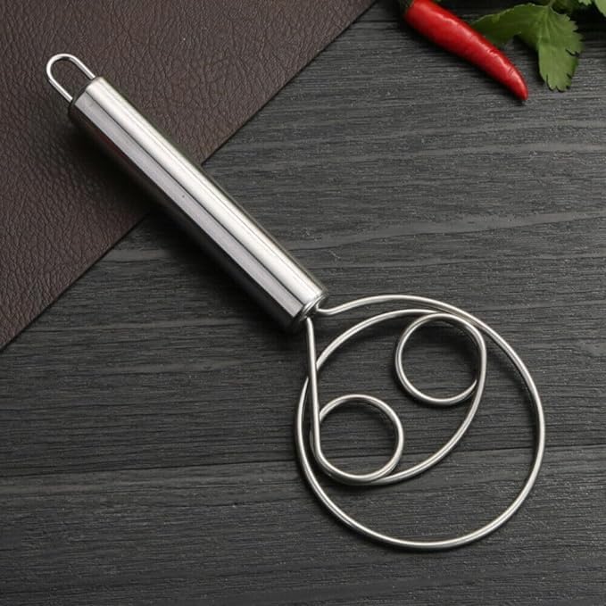 VERAA Dough Whisk, Rustproof Bread Whisk, Food Grade 304 Stainless Steel Hand Mixer, Dutch Dough Whisk for Cooking, Blending,Cake Baker, Whisking, Stirring, Pizza, Pastry