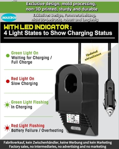 Makbos For Ryobi 18V Battery Charger,Car Charger Replacement For Ryobi 18V Lithium-Ion Ni-Mh Battery Portable Mini Diy Fast P118B Charger,For Ryobi Power Tool,Cigarette Lighter Plug thumb #5