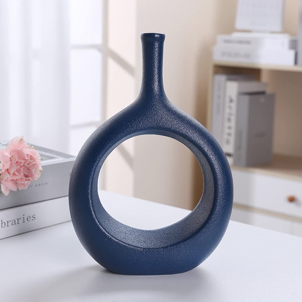 Amazon.co.jp: 陶器花器 中空楕円形、装飾花瓶 おしゃれ センター