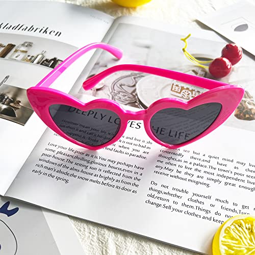 Ridering Women Fashion Goggle Heart Sunglasses Vintage Love Heart Shaped Sunglasses Cat Eye Mod Style Style Retro Glasses  thumb #5