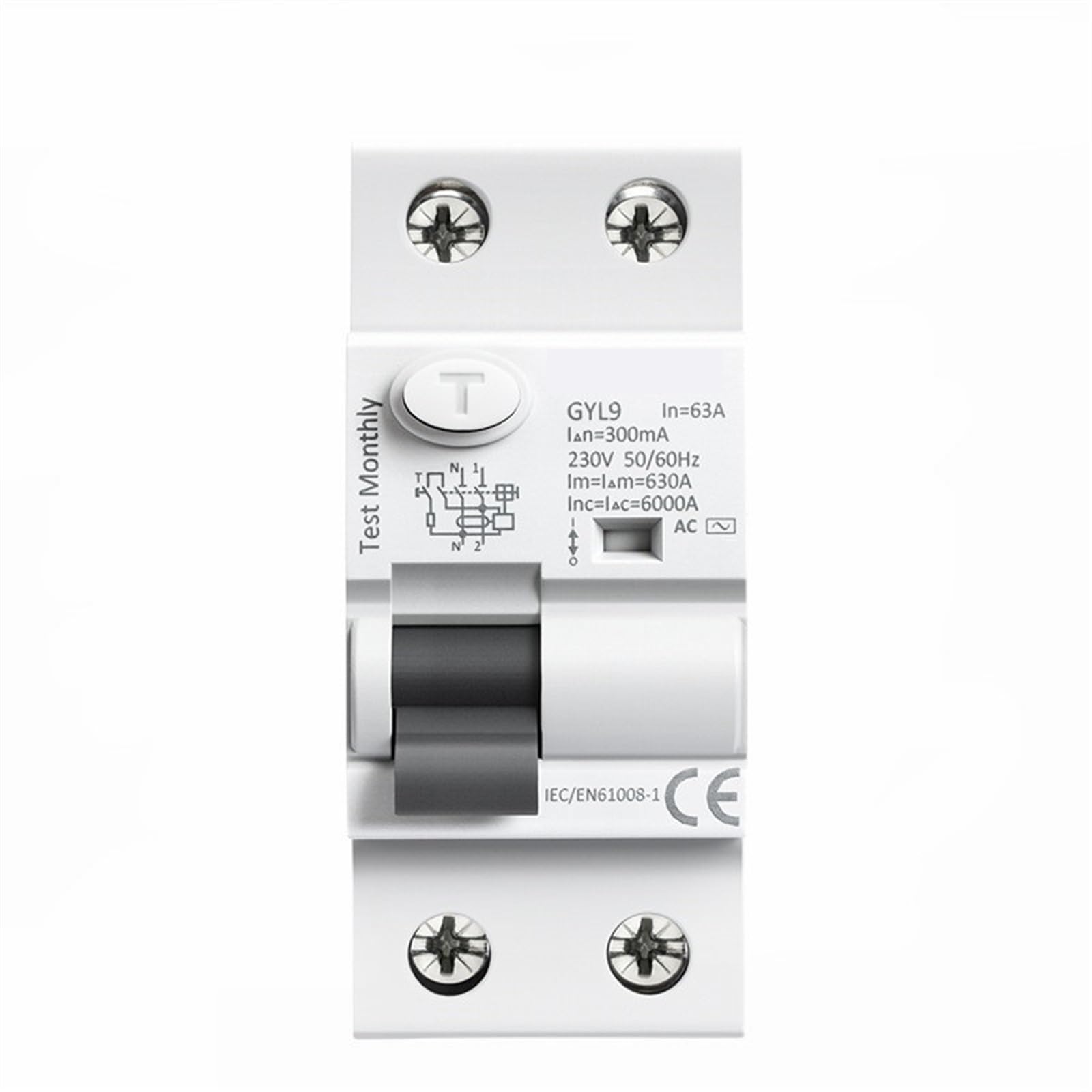 Disjoncteur différentiel électromagnétique tableau électrique 2P 40A 30mA